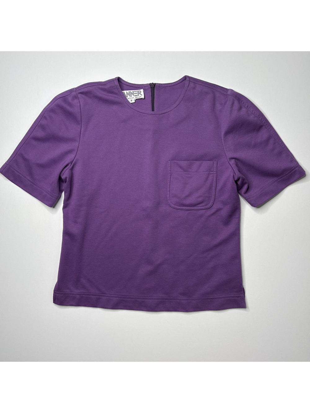 Tanner Fine Casual Wear Vintage Purple Short Sleeve Top 8